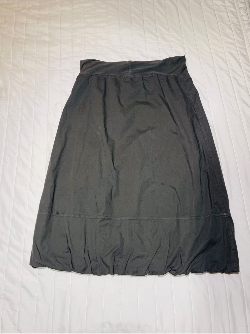 XCVI Light Gray Lace-Up Drawstring Midi Skirt - Picture 5 of 8